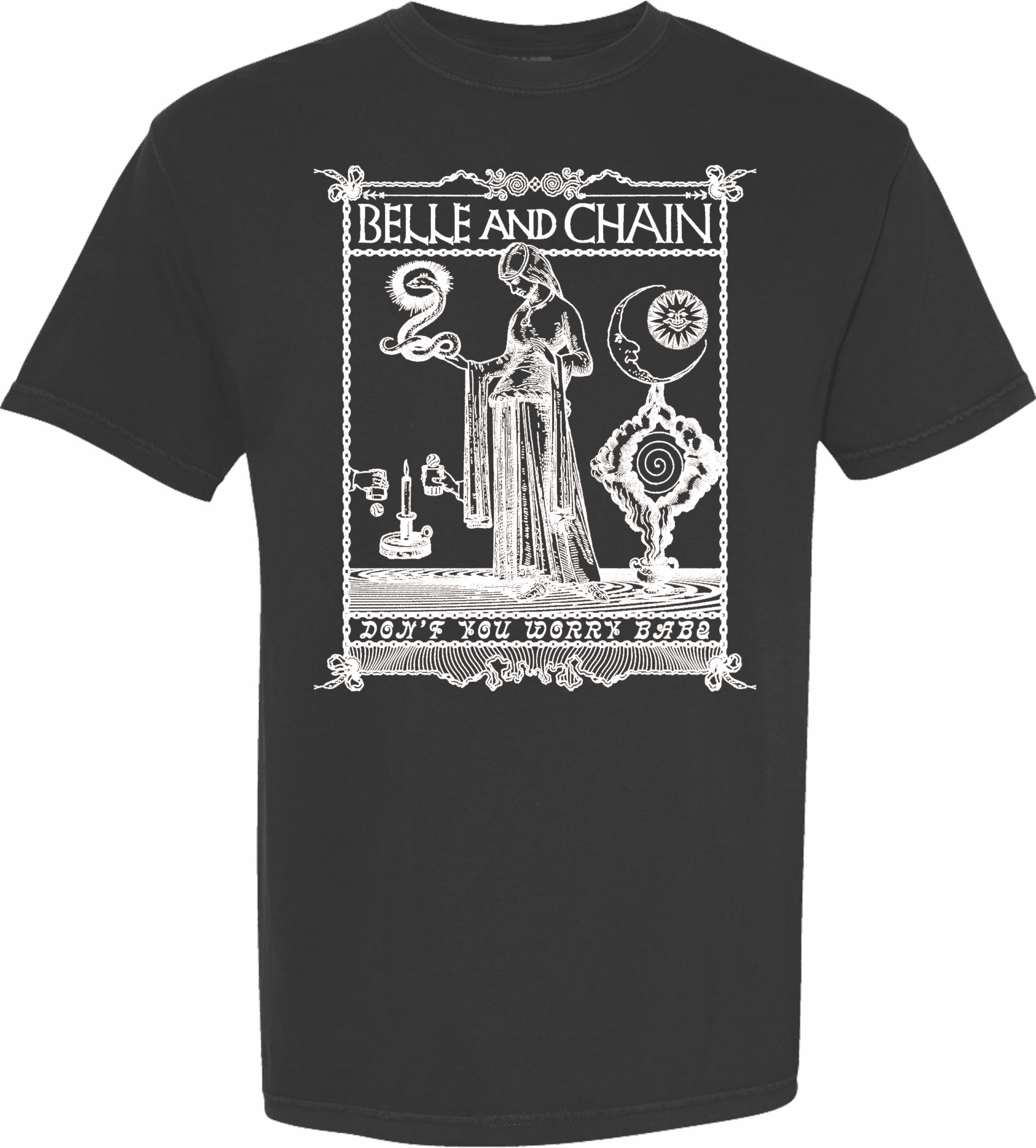 Tarot Black Unisex Tee White Print